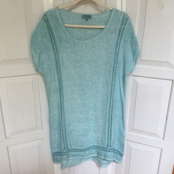 Bellambra Light Blue Linen Swim Coverup - Picture 1 of 16